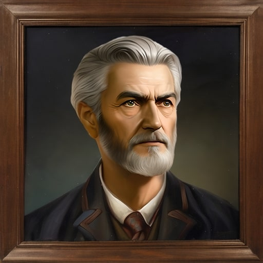 Portrait encadré de Foulques d'Anjou, redoutable professeur de mathématiques de l'univers Øljen.